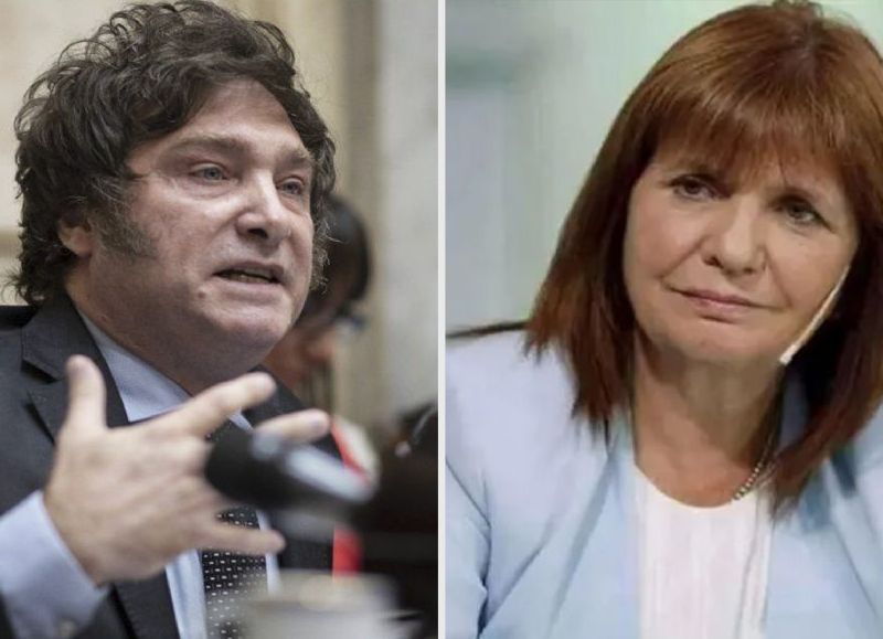 El diputado nacional Javier Milei y la dirigente Patricia Bullrich.