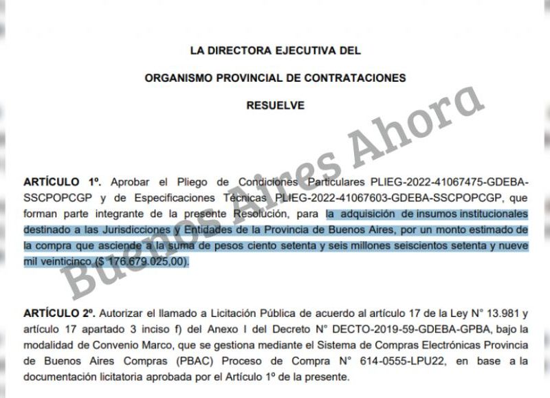 El pliego del proceso de compra tiene un presupuesto de $176.679.025, pero la realidad es que se pagó mucho más.