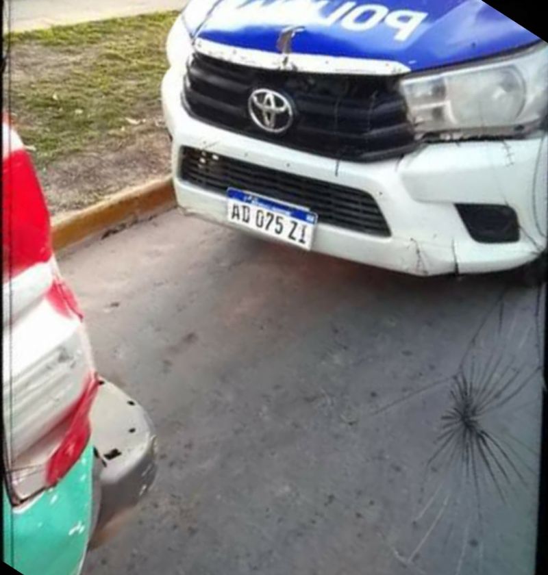 ASí quedó el patrullero.