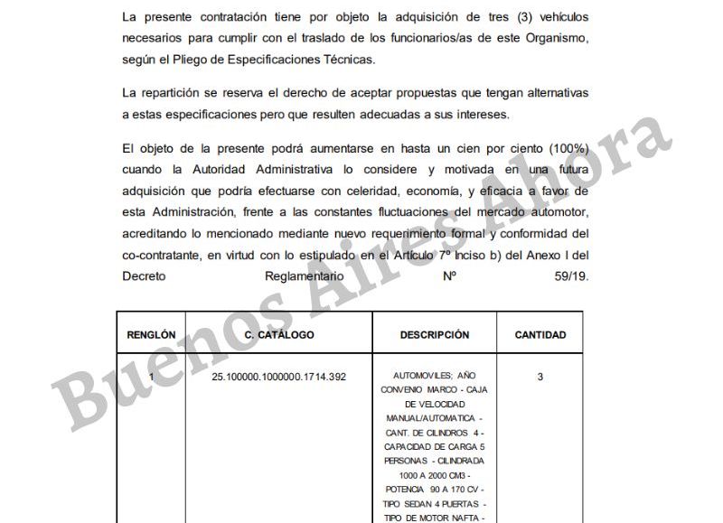 Las especificaciones técnicas de la licitación.