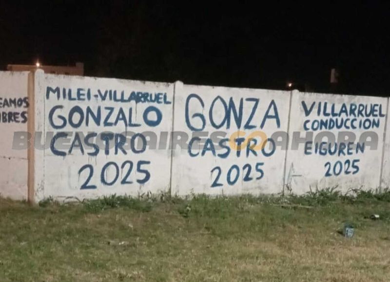 Van detrás de la imagen de la vicepresidente Victoria Villarruel. (Foto: Buenos Aires Ahora)