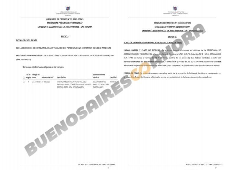 Documentación del pliego. (Foto: Buenos Aires Ahora)