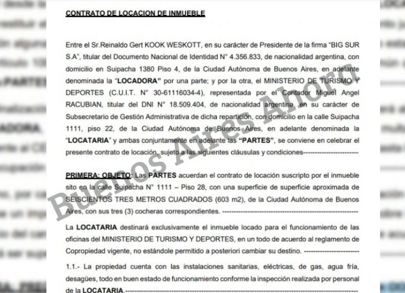 La empresa Big Sur S. A. le pertenece al empresario Reinaldo Gert Kook Weskott.