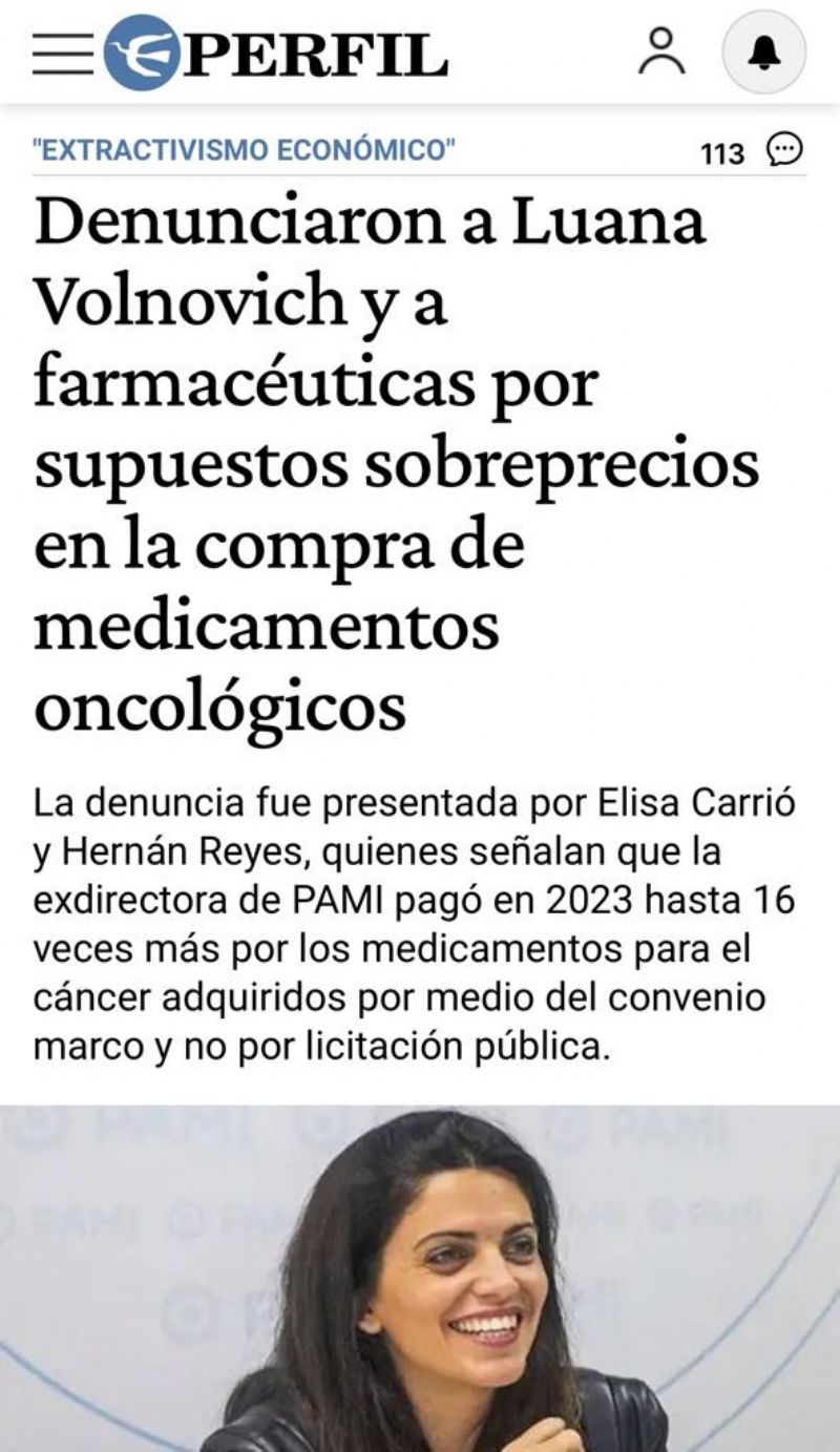 La denuncia contra Volnovich y el desvío de fondos en el PAMI generó revuelo en los medios.