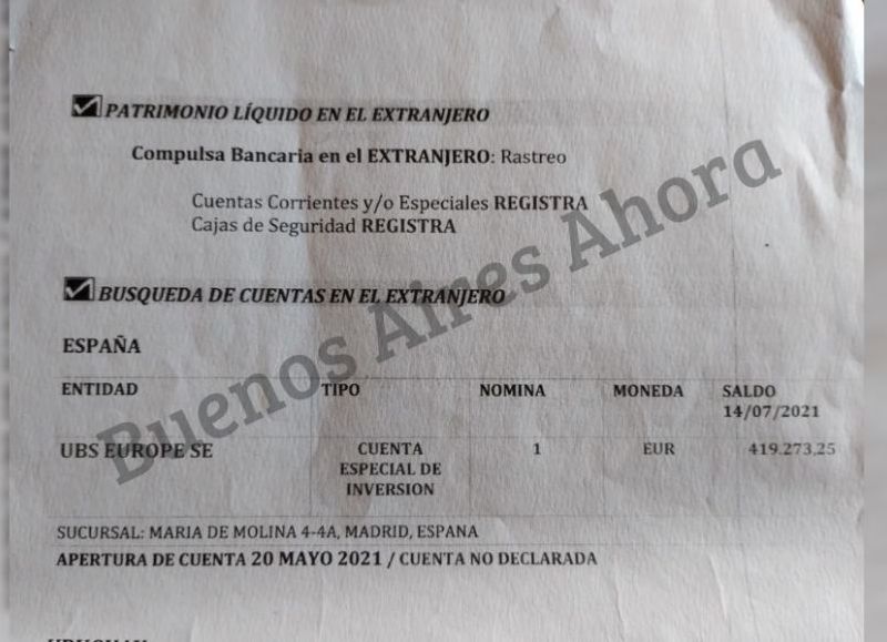 Las cuentas en el exterior sin declarar.