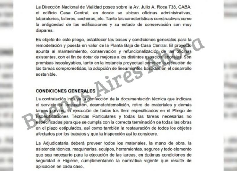 Los detalles y especificaciones técnicas de la remodelación en Vialidad.