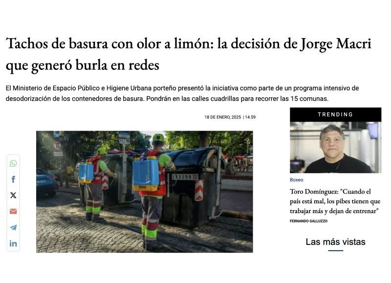 El escándalo inicial de rociar contenedores de basura con fragancia a limón.