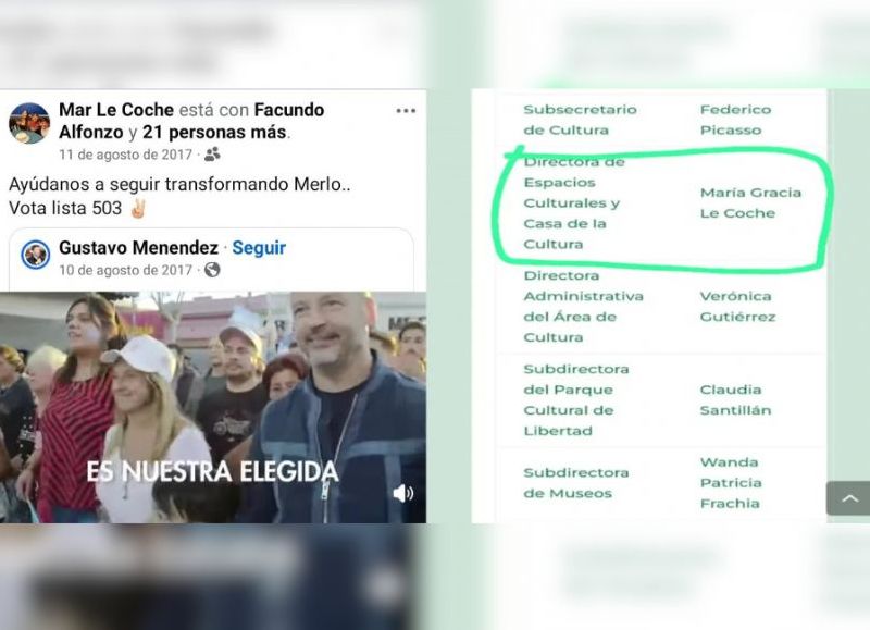 Posteos y cargo político de María Gracia Le Coche