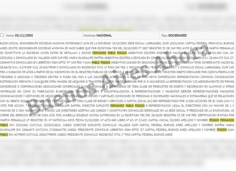 Una de las empresas y su situación judicial con varias causas.