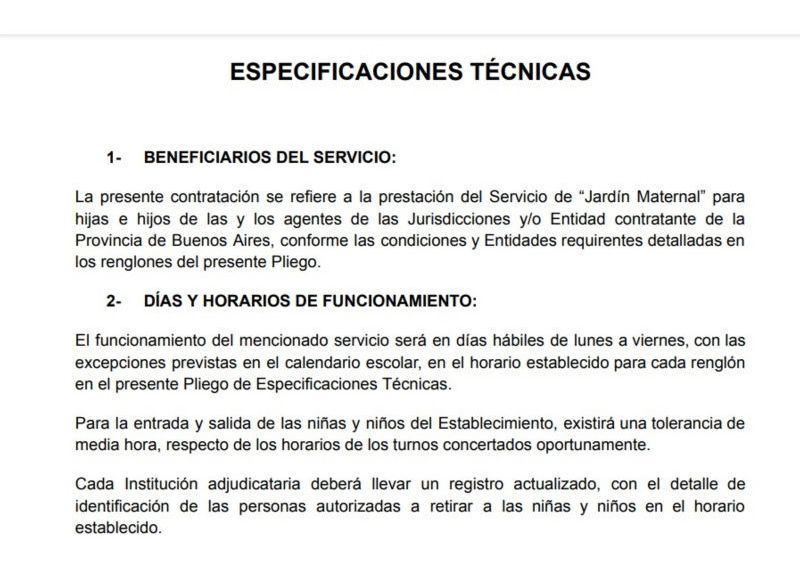 Especificaciones técnicas.