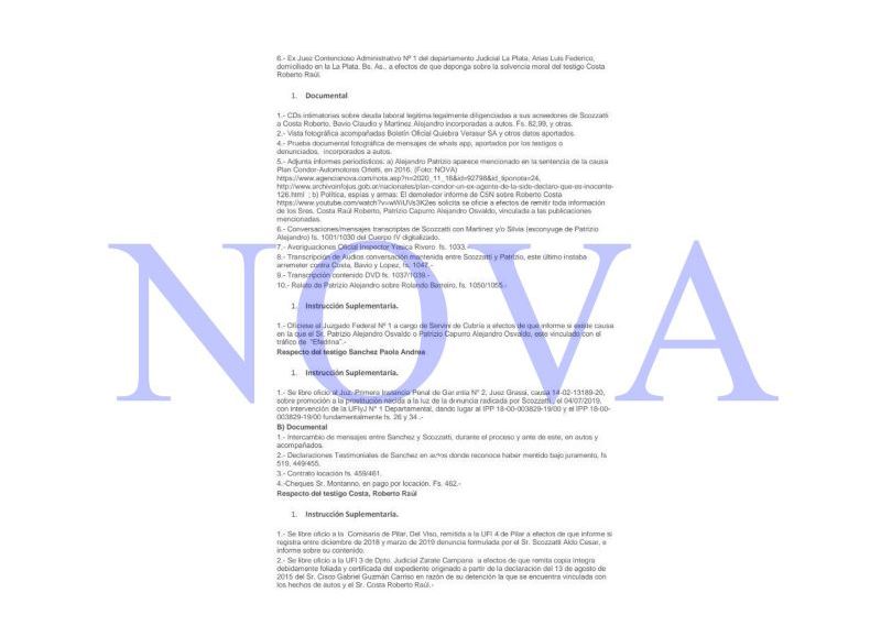 Patrizio es nombrado en la causa que lleva adelante María Romilda Servini de Cubría por encubrimiento en los expedientes. (Foto: NOVA)