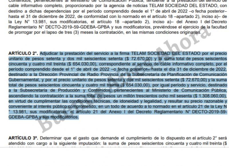 Axel Kicillof también le pagó a Télam más de un millón de pesos.