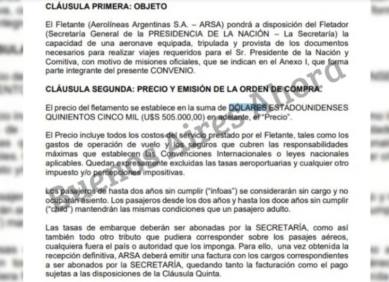 El Gobierno firmó un convenio con la aerolinea de bandera por un servicio multimillonario.