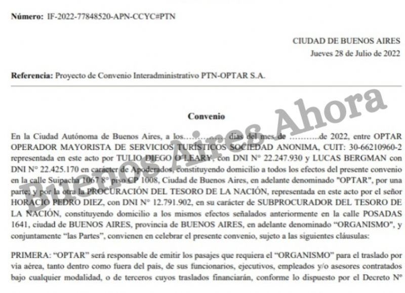 Se trata de la operadora mayorista de turismo propiedad de Aerolíneas Argentinas, donde la agrupación kirchnerista tiene el control absoluto de sus operaciones.