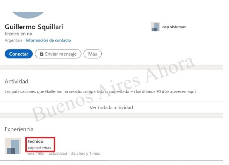 Squillari es experto en Sistemas y allí se desempeña en la entidad bancaria. (Foto: Buenos Aires Ahora)