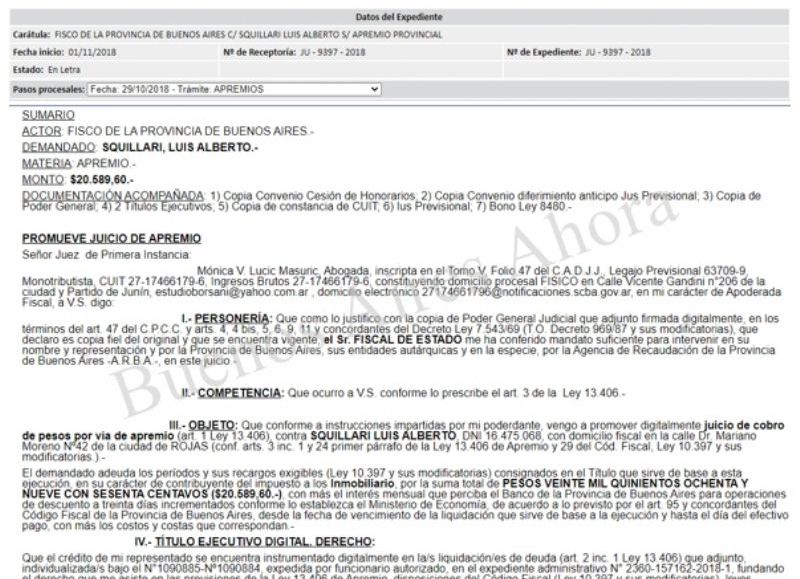 Problemas con el fisco por una sucesión de su padre. (Foto: Buenos Aires Ahora)