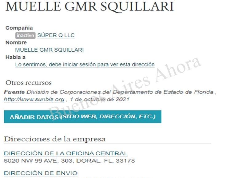 Una supuesta of shore de Squillari en Estados Unidos. (Foto: Buenos Aires Ahora)