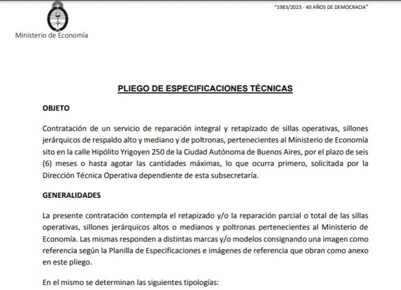 El pliego como prueba.