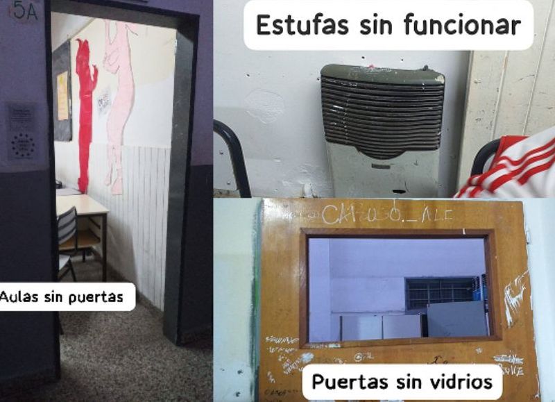 Escuelas públicas de Hurlingham con aulas sin calefacción, ventanas rotas y edificios en condiciones precarias.
