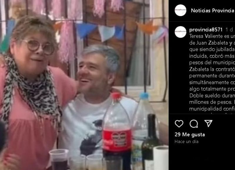 Nota en portal financiado por La Cámpora que difundió información falsa sobre Teresa Valiente en una campaña de difamación para desacreditarla.