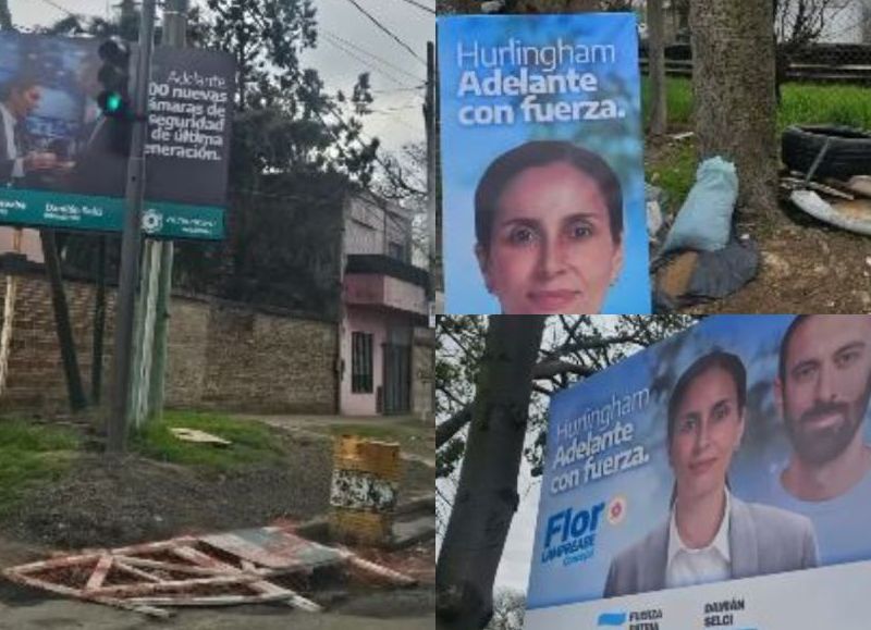 Mientras en cada esquina de Hurlingham aparece propaganda de Florencia Lampreabe, candidata de Damián Selci, las calles siguen destruidas y el distrito cada vez más abandonado.