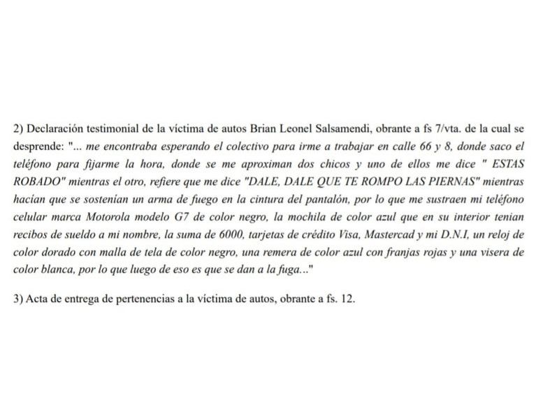 Algunas declaraciones de las víctimas de este delincuente peligroso.
