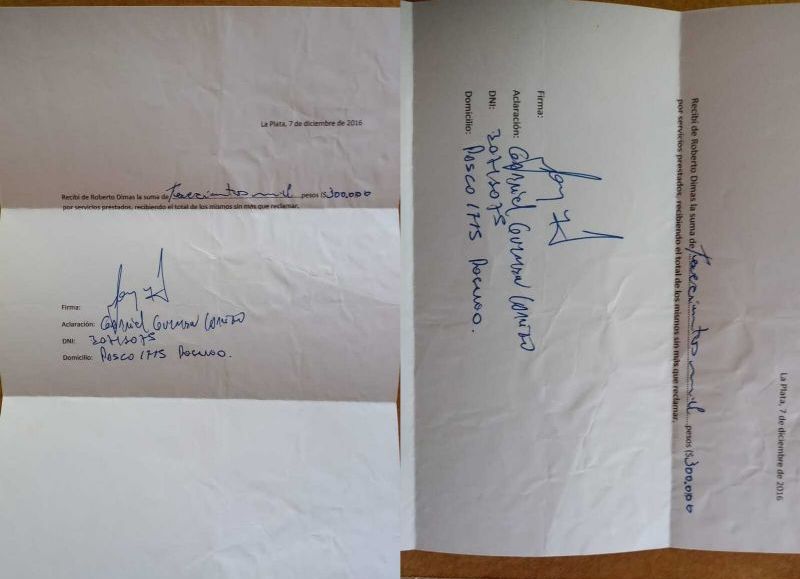 Documento del controversial pago a Gabriel Guzmán Carrizo.