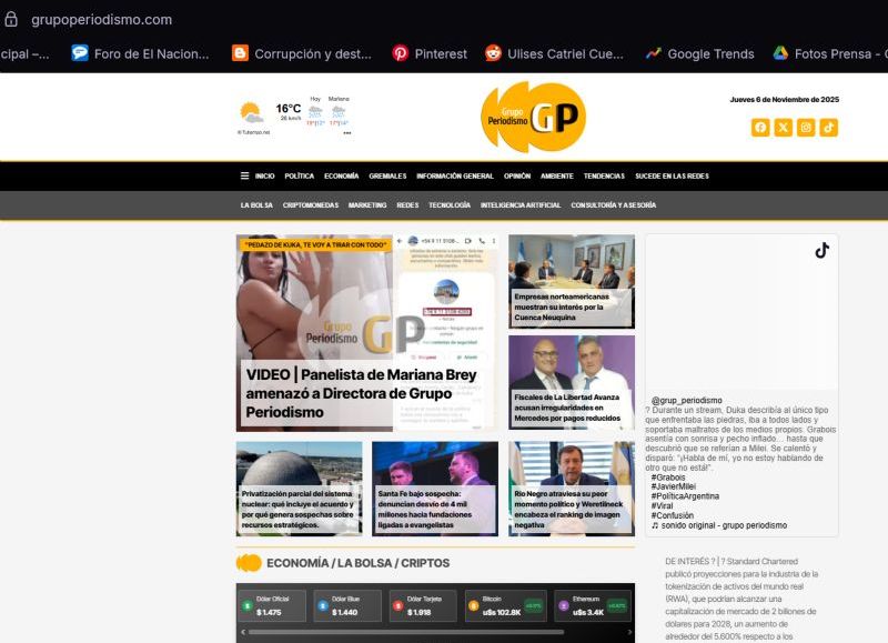 El sitio web oficial Grupo Periodismo.
