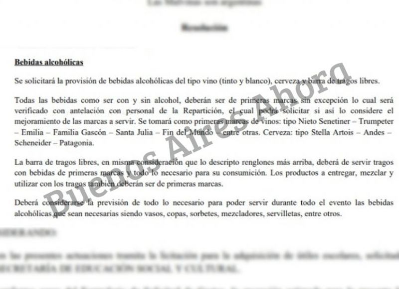 También solicitaron bebidas de las primeras marcas.