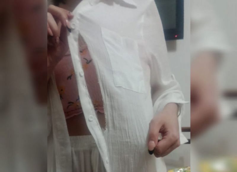 Así quedo la dueña del local.