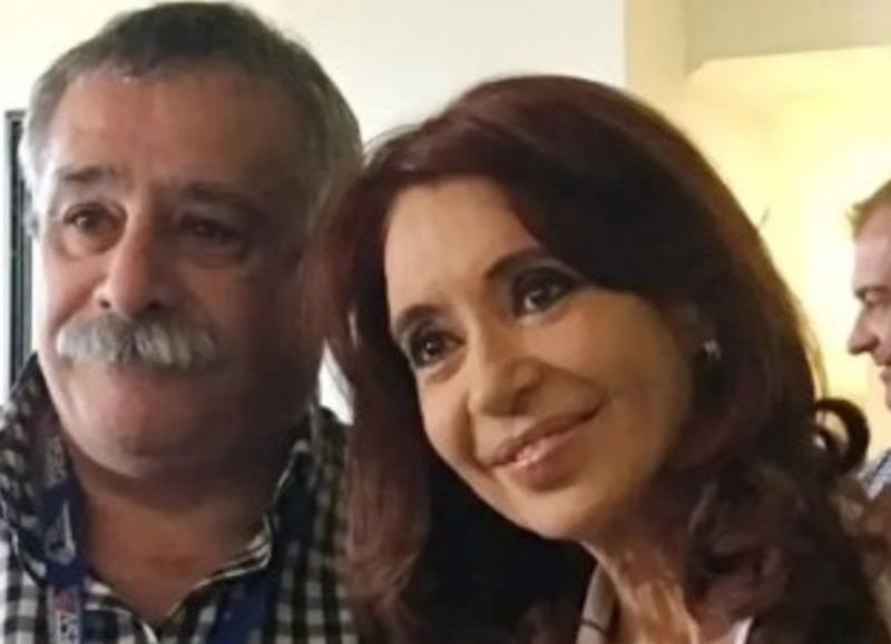 El sindicalista Edgardo Llano y la ex presidente Cristina Fernández de Kirchner.