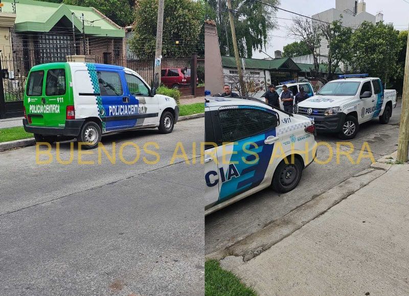 Los móviles de la Seguridad provincial en el lugar del hecho. (Foto: Buenos Aires Ahora)