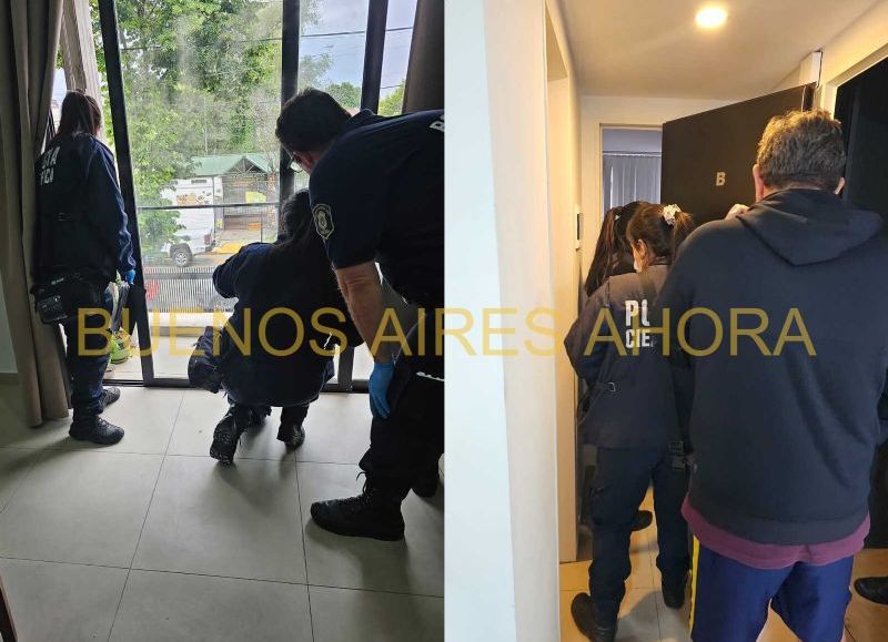 La Policía Científica trabajando en el hogar del abogado. (Foto: Buenos Aires Ahora)