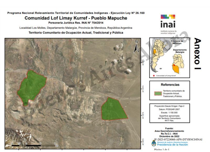 Se trata de unas 4 mil hectáreas que el Instituto de Asuntos Indígenas entregó a la Comunidad Lof Limay Kurref.