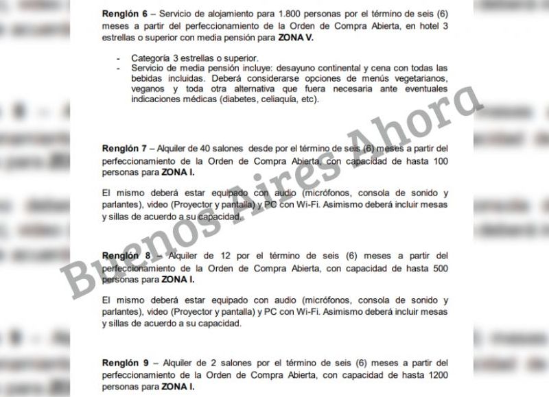Algunas especificaciones técnicas del servicio solicitado.