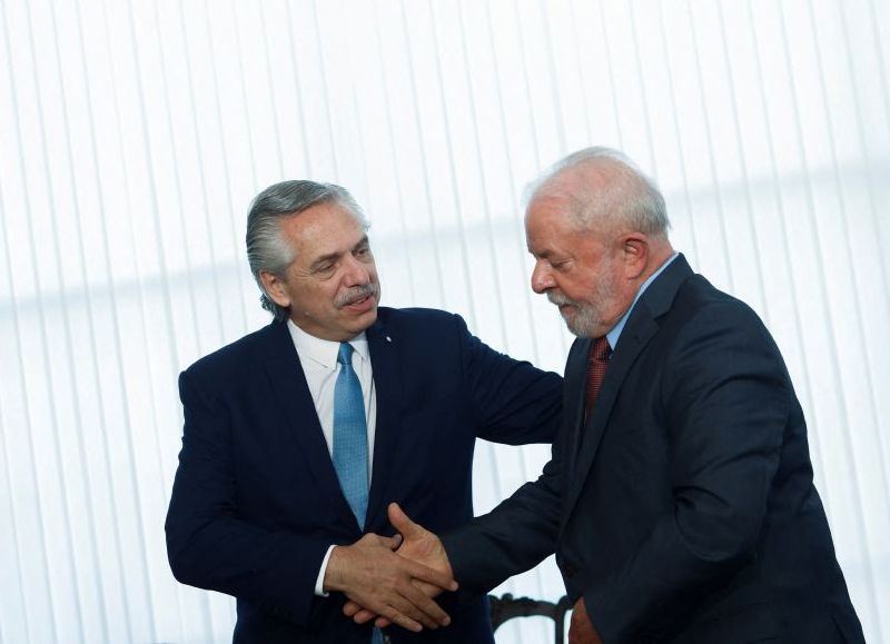 El presidente Alberto Fernández llegó al Palacio Itamaraty de Brasilia.