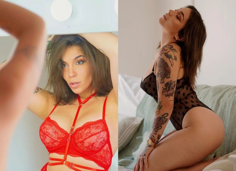 La influencer Luciana Milessi y su ropa interior de encaje.