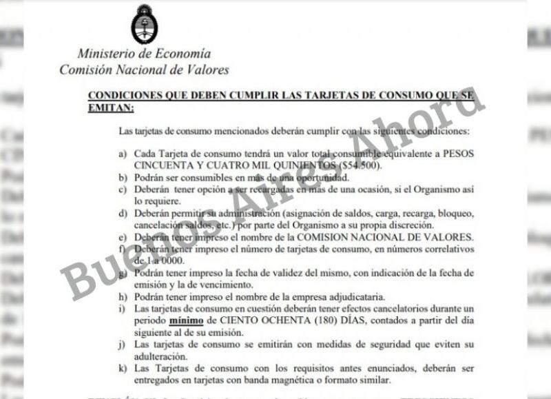 Los detalles técnicos de las tarjetas que emitirá el Gobierno para sus funcionarios.