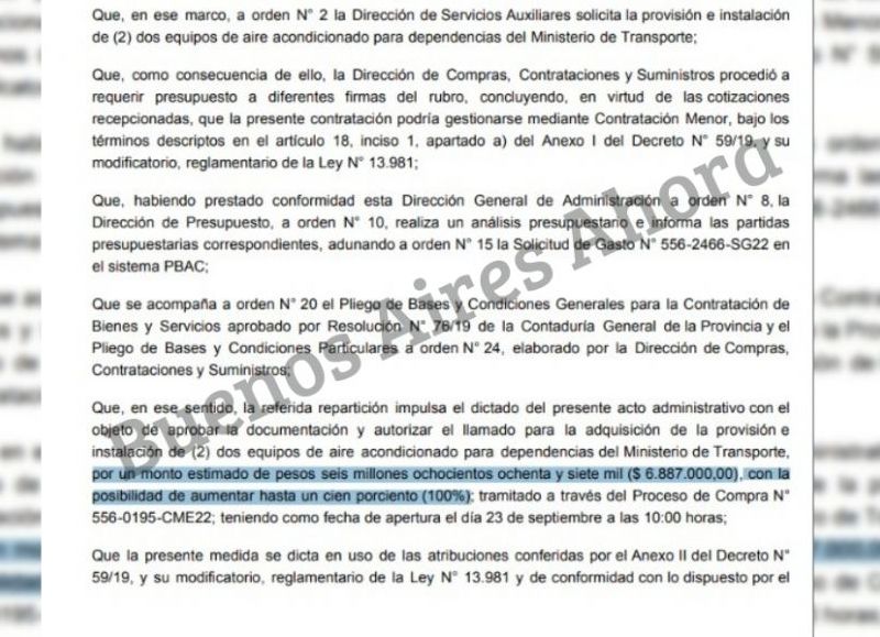 El monto total por la instalación y compra de los equipos es de $6.887.000.