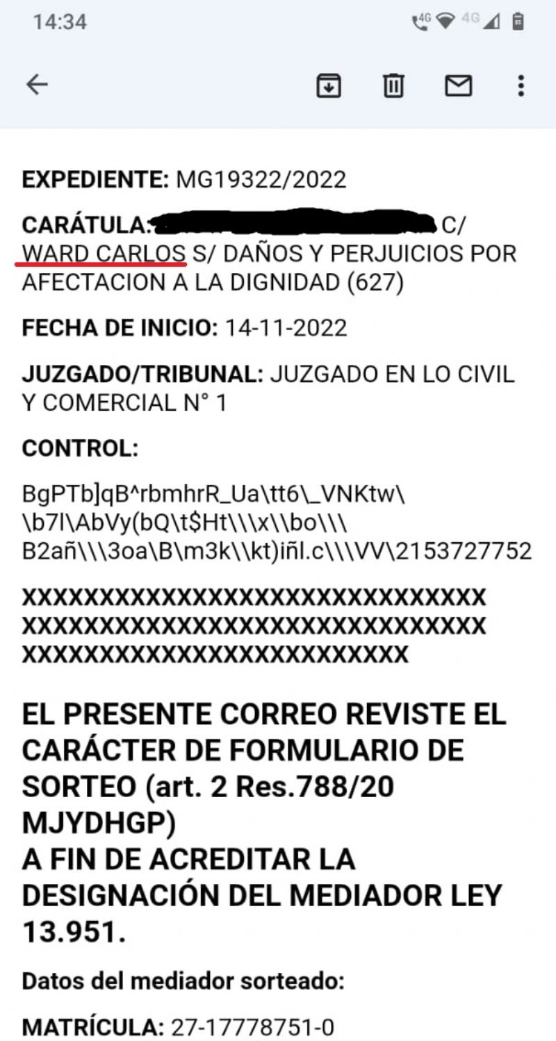Los bomberos están “perjudicados por el accionar inescrupuloso de su presidente Carlos Ward".