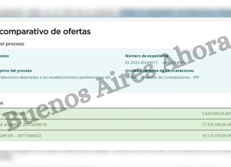 Los oferentes que presentaron su presupuesto. El más caro es de más de 18 millones de pesos.