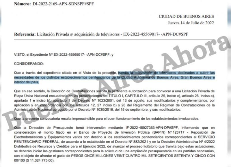 El pliego fue aprobado por el Ministerio de Justicia de la Nación, a cargo de Martín Soria.
