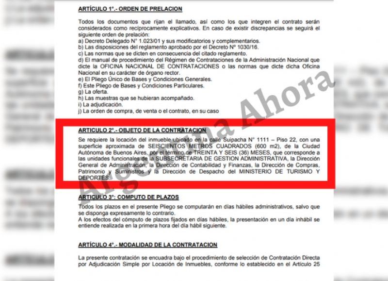 El pliego es por 36 meses y se estaría pagando más de 17 mil dólares por mes.