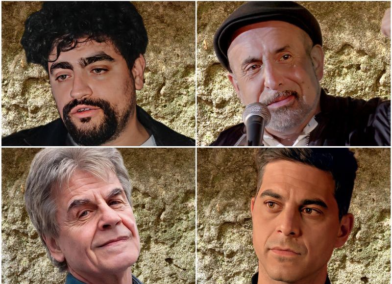Los protagonistas del filme: Juan Paya, Alejandro Fiore, Raúl Rizzo y Pablo Yotich, actor y Director de la película.