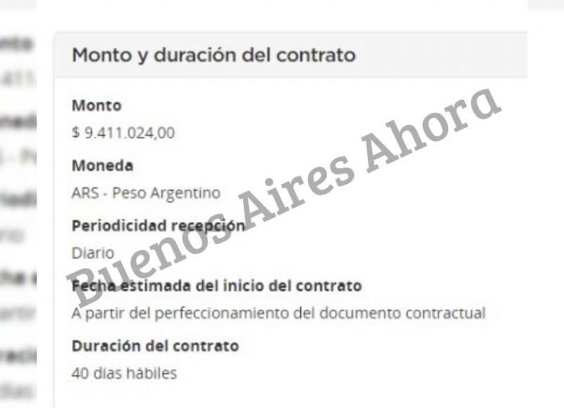 El Gobierno pagará $9.411.024, con la posibilidad de aumentar la contratación hasta un cien por ciento.