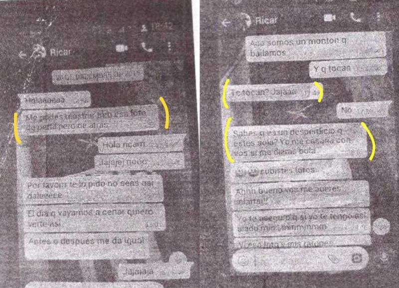 Mensajes de WhatsApp filtrados por la Justicia.