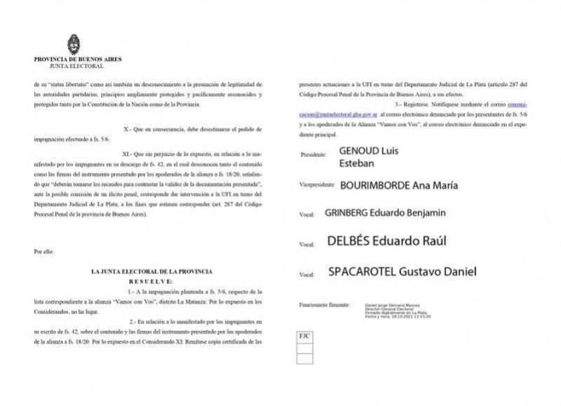 Las candidaturas de Vamos con Vos en La Matanza y Lomas de Zamora fueron confirmadas por la Justicia Electoral luego de sufrir intentos de embates legales.