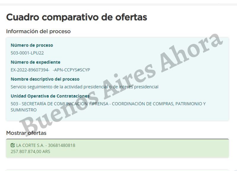 La productora La Corte ofertó su servicio en $257.807.874 solo por seis meses.